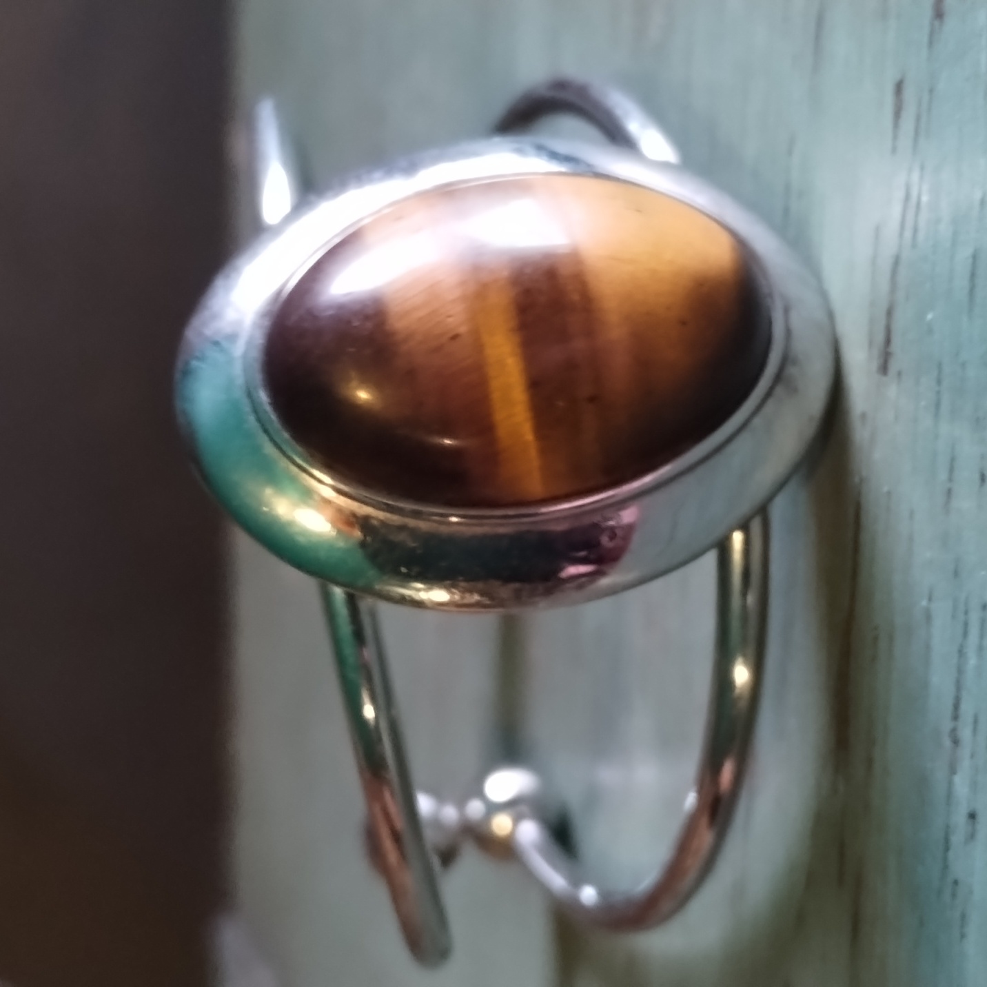 Discontinued Evil Pawn Jewelry Sherry Cuff Stainless Steel Tigers Eye Bohemian .